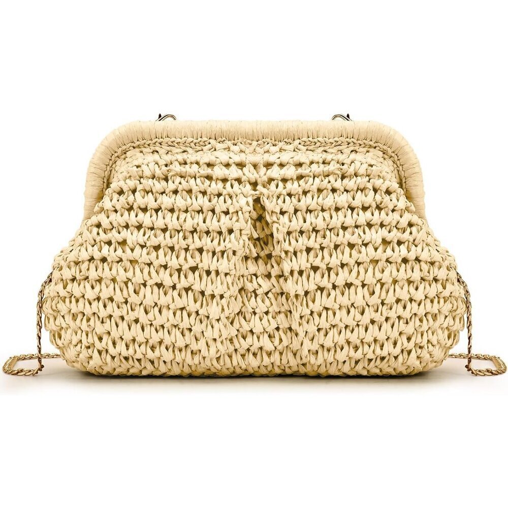 Boho Straw Crossbody Purse Women Woven Shoulder Bag Clutch Style